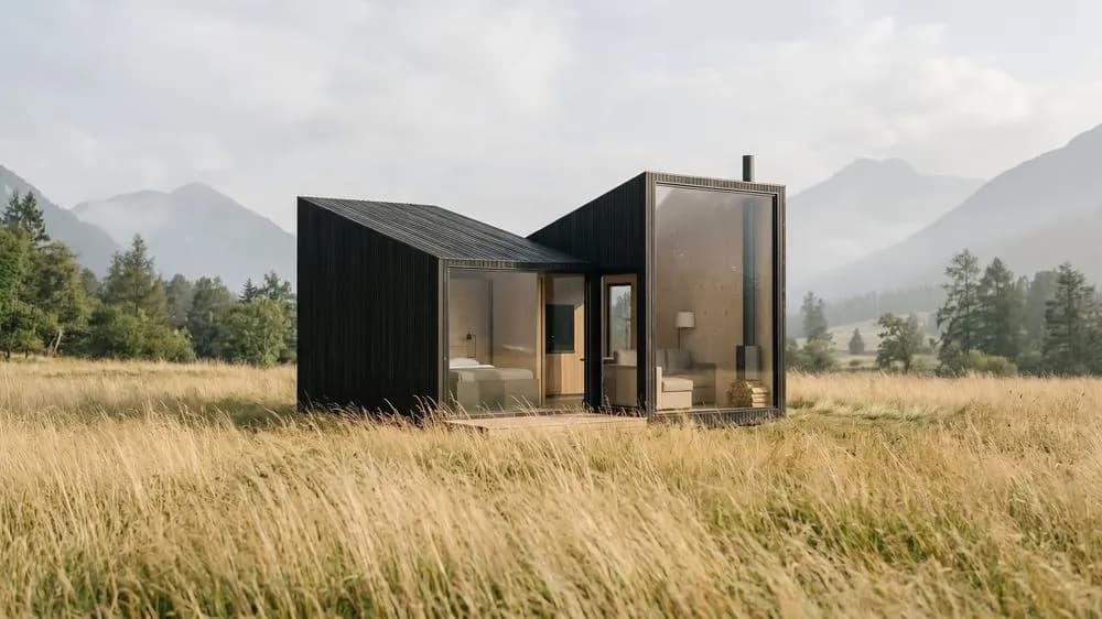 Wildernest — une maison sur catalogue compacte et moderne dans le paysage